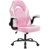 FURNIinspire Task And Office Chairs Pu Leather Office Chair Swivel Computer Gaming Chair With Lumbar Support, Pink And White, 25"*28"*46" -Outdoor Kitchen & Living GUEST 8c17e0a8 5a93 4dbf b7d1 92d90c9b72f9