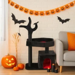 FURNIinspire Pet Tower 44.5 Inch Heavy Duty Gothic Cat Tree Tower Indoor Large Condo, Halloween Pet Activities Platform, Black , 15.8"*27.6"*44.5" 11 FURNIinspire Pet Tower 44.5 Inch Heavy Duty Gothic Cat Tree Tower Indoor Large Condo, Halloween Pet Activities Platform, Black , 15.8"*27.6"*44.5" -Outdoor Kitchen & Living GUEST 8c994baf 0f47 491e 84a5 115cf8b034b0