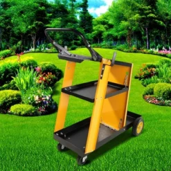 FURNIinspire Wheelbarrows And Lawn Carts Multi Function 3 Tier Welding Cart, Heavy Duty  Cart With Handles, Yellow And Black, 11.6“*27.7"*33.4" -Outdoor Kitchen & Living GUEST 8d54c1c5 7d1b 4b96 878c c8b1959fd9a5