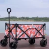 FURNIinspire Outdoor Serving Carts Utility Park Garden Cart Tool Customized Color Folding Camping Trolley Outdoor Picnic, Pink, 37.8"*21.2"*34.45"