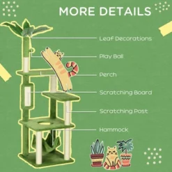 FURNIinspire Pet Tower Cat Tree Cat Tower Cat Playhouse With Scratching Post, Platforms, Play Ball, Cute Pet Furniture, Green, 19.25"*19.25"*56" 10 FURNIinspire Pet Tower Cat Tree Cat Tower Cat Playhouse With Scratching Post, Platforms, Play Ball, Cute Pet Furniture, Green, 19.25"*19.25"*56" -Outdoor Kitchen & Living GUEST 8dc71cf0 04a1 4d8b a40f a81ca375f900