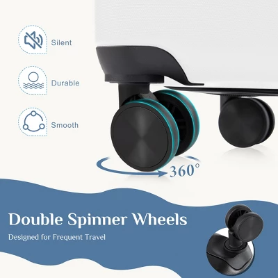 FURNIinspire Bag And Luggage Sets 20/24/28 Inch 3PCS Hard Shell Roller Suitcase Set Expandable Travel Luggage With Spinner Wheels, White 3 FURNIinspire Bag And Luggage Sets 20/24/28 Inch 3PCS Hard Shell Roller Suitcase Set Expandable Travel Luggage With Spinner Wheels, White