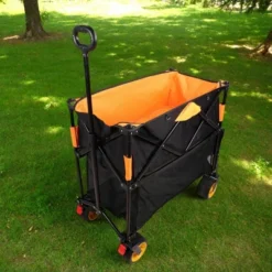 Furniinspire Wheelbarrows And Lawn Carts Big Large Capacity Folding Cart, Extra Long Extender Wagon Cart, Black And Orange, 53“*20"*51" 11 Furniinspire Wheelbarrows And Lawn Carts Big Large Capacity Folding Cart, Extra Long Extender Wagon Cart, Black And Orange, 53“*20"*51" -Outdoor Kitchen & Living GUEST 90bf72ef 4ff5 4fe0 b355 678ab51187f4