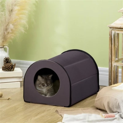 FURNIinspire Pet Crates And Houses Portable Heated Cat Bed Waterproof Pet House, Indoor Comfy Folding Cat House, Black, 21.25"*15.74"*13.5" 7 FURNIinspire Pet Crates And Houses Portable Heated Cat Bed Waterproof Pet House, Indoor Comfy Folding Cat House, Black, 21.25"*15.74"*13.5" - Image 5