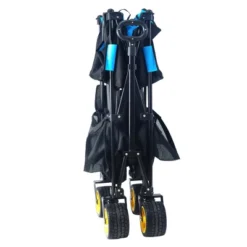 Furniinspire Wheelbarrows And Lawn Carts Big Large Capacity Folding Cart, Extra Long Extender Wagon Cart, Black And Blue, 53“*20"*51" -Outdoor Kitchen & Living GUEST 923c56b9 0bac 4d7d b336 a46c51549da4