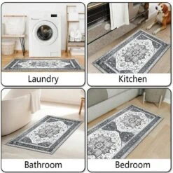 FURNIinspire Floor Mats Home 3 Piece Kitchen Rug Machine Washable Floor Mat For Living Room, Vintage Carpet, Non Slip, White, 60"*20" 8 FURNIinspire Floor Mats Home 3 Piece Kitchen Rug Machine Washable Floor Mat For Living Room, Vintage Carpet, Non Slip, White, 60"*20" -Outdoor Kitchen & Living GUEST 936a22a6 3126 4e4b b89f 5cfad24b608b
