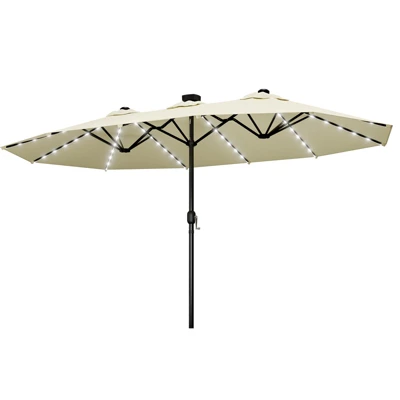 FURNIinspire Patio Umbrellas, Double Sided Twin Patio Umbrella Outdoor, Brown 15 FURNIinspire Patio Umbrellas, Double Sided Twin Patio Umbrella Outdoor, Brown - Image 13