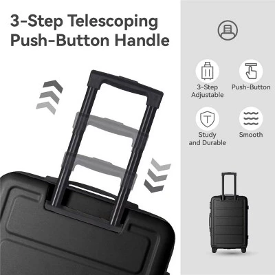 FURNIinspire Bag And Luggage Sets Hard Shell 3 Piece Suitcase Set, Travel Luggage Business Suitcases With Wheels, Black, 19.88"*10.63"*29.92" 3 FURNIinspire Bag And Luggage Sets Hard Shell 3 Piece Suitcase Set, Travel Luggage Business Suitcases With Wheels, Black, 19.88"*10.63"*29.92"