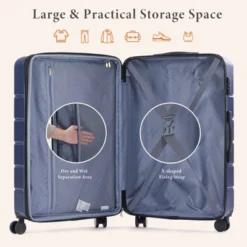FURNIinspire Luggage 20/24/28 Inch Suitcase Carry On Luggage Hardside Carryon Suitcase Rolling Travel Luggage Travel Luggage, Blue -Outdoor Kitchen & Living GUEST 95a9d9f1 49ee 4054 a270 9d3593c04518