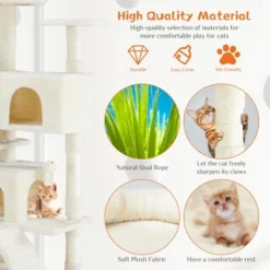 FURNIinspire Pet Tower Multi-Functional Cat Tree House Detachable Cat Climbing Frame, Pet Furniture Cat Accessories, Beige, 19.7"*19.7"*46" 10 FURNIinspire Pet Tower Multi-Functional Cat Tree House Detachable Cat Climbing Frame, Pet Furniture Cat Accessories, Beige, 19.7"*19.7"*46" -Outdoor Kitchen & Living GUEST 96e23110 4c61 43ed acf7 5362ae9e7ecc