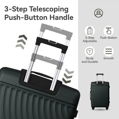 FURNIinspire Bag And Luggage Sets 3 Piece Rolling Luggage Travel Suitcase Set, Lightweight Durable Suitcases With Wheels, Black , 21.06"*11.81"*30.31" 3 FURNIinspire Bag And Luggage Sets 3 Piece Rolling Luggage Travel Suitcase Set, Lightweight Durable Suitcases With Wheels, Black , 21.06"*11.81"*30.31"