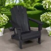 FURNIinspire Patio Accent Chairs Folding Adirondack Chair, Outdoor Adirondack Chair With Cup Holder, Wood Texture Folding Chair, Black, 32"*29"*36" -Outdoor Kitchen & Living GUEST 9743d0fc e327 4235 8274 45406b973bee