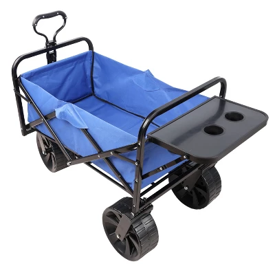 FURNIinspire Wheelbarrows And Lawn Carts Collapsible Garden, Beach Utility Cart With All-Terrain Wheels, Folding Wagon Cart, Blue, 39“*20"*43" 3 FURNIinspire Wheelbarrows And Lawn Carts Collapsible Garden, Beach Utility Cart With All-Terrain Wheels, Folding Wagon Cart, Blue, 39“*20"*43"