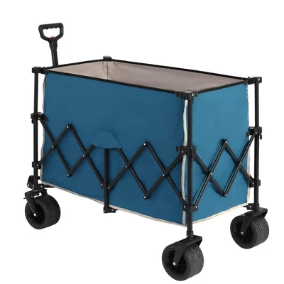 FURNIinspire Wheelbarrows And Lawn Carts Beach Wagon Lawn Cart Garden Cart, Heavy Duty Folding Utility Yard Cart, Blue, 20.87"*42.91"*32.68" 6 FURNIinspire Wheelbarrows And Lawn Carts Beach Wagon Lawn Cart Garden Cart, Heavy Duty Folding Utility Yard Cart, Blue, 20.87"*42.91"*32.68" - Image 4