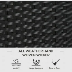 FURNIinspire Utility Storage Cabinet Outdoor Deck Box Shoe Storage PE Rattan Wicker Towel Rack With Furniture Cushions, Black, 39.80"*5.90"*25.00" -Outdoor Kitchen & Living GUEST 9929e8ee eb34 4de1 a7c7 90697e1dffa2