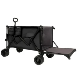 FURNIinspire Outdoor Serving Carts Extra Long Extender Wagon Cart Beach Wagon Cart 480LBS With All-Terrain Wheels, Black, 35.43"*22.83"*43.34" -Outdoor Kitchen & Living GUEST 999ca651 e077 4cfb 855f 01dd5a86134b