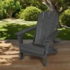 FURNIinspire Patio Accent Chairs Folding Adirondack Chair, Outdoor Adirondack Chair With Cup Holder, Wood Texture Folding Chair, Gray, 32"*29"*36" -Outdoor Kitchen & Living GUEST 9b0d52df d19c 47bc ba64 77b240097cd8