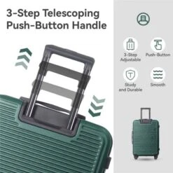 FURNIinspire Bag And Luggage Sets 3 Piece Travel Hard Shell Luggage, Lightweight Rolling Suitcases With Wheels, Green, 20.67"*11.61"*29.92" 9 FURNIinspire Bag And Luggage Sets 3 Piece Travel Hard Shell Luggage, Lightweight Rolling Suitcases With Wheels, Green, 20.67"*11.61"*29.92" -Outdoor Kitchen & Living GUEST 9b5d97f3 329a 49b9 a8ff 9edf18cfdfef