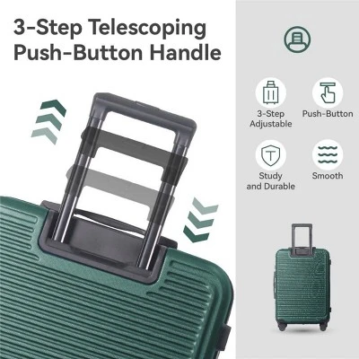 FURNIinspire Bag And Luggage Sets 3 Piece Travel Hard Shell Luggage, Lightweight Rolling Suitcases With Wheels, Green, 20.67"*11.61"*29.92" 5 FURNIinspire Bag And Luggage Sets 3 Piece Travel Hard Shell Luggage, Lightweight Rolling Suitcases With Wheels, Green, 20.67"*11.61"*29.92" - Image 3