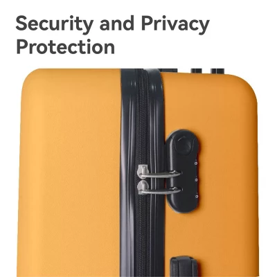 FURNIinspire Bag And Luggage Sets Hard Shell 3 Piece Suitcase Set, Travel Luggage Business Suitcases With Wheels, Yellow, 19.88"*10.63"*29.92" 5 FURNIinspire Bag And Luggage Sets Hard Shell 3 Piece Suitcase Set, Travel Luggage Business Suitcases With Wheels, Yellow, 19.88"*10.63"*29.92" - Image 3