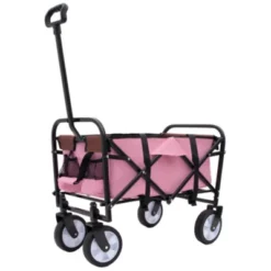 FURNIinspire Outdoor Serving Carts Fish 250L Collapsible Wagon Beach Wagon With Big Wheels For Camping, Sports, Pink, 25.98"*17.32"*37.4" -Outdoor Kitchen & Living GUEST 9e811402 5979 4c1c 9056 7195330e59fd