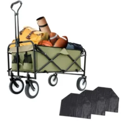 FURNIinspire Outdoor Serving Carts 360lbs Foldable Wagon Cart Beach Wagon Utility Cart Wagon Grocery Cart For Fishing, Green, 35.04"*21.65"*38.98" 11 FURNIinspire Outdoor Serving Carts 360lbs Foldable Wagon Cart Beach Wagon Utility Cart Wagon Grocery Cart For Fishing, Green, 35.04"*21.65"*38.98" -Outdoor Kitchen & Living GUEST 9ec63b90 5594 4d69 93b1 89e662385f74