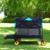 Furniinspire Wheelbarrows And Lawn Carts Big Large Capacity Folding Cart, Extra Long Extender Wagon Cart, Black And Blue, 53“*20"*51" -Outdoor Kitchen & Living GUEST a05f3e1c ad10 456f b49b b71d0ae15b88