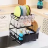 FURNIinspire Kitchen Racks 3 Tier Dish Rack Large Rust Proof Dish Drying Rack With Bottom Tray For Kitchen Counter, Black, 12"*18.9"*15.9" -Outdoor Kitchen & Living GUEST a0999d07 a809 42f5 8617 98aca822d714