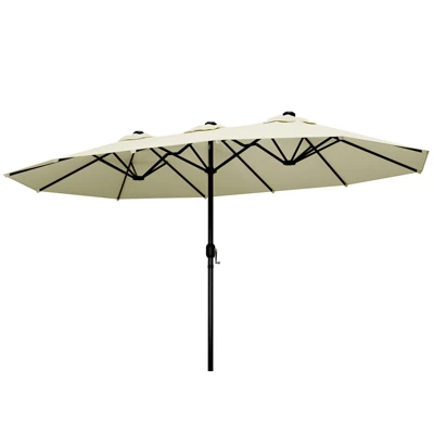 FURNIinspire Patio Umbrellas, Double Sided Twin Patio Umbrella Outdoor, Brown 14 FURNIinspire Patio Umbrellas, Double Sided Twin Patio Umbrella Outdoor, Brown - Image 12