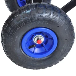 FURNIinspire Wheelbarrows And Lawn Carts Outdoor Wagon Pulling Air Tires Garden Cart, Lawn Cart With Pull Handle, Blue, 39“*19"*20" -Outdoor Kitchen & Living GUEST a0dc1e92 21b2 4929 8f1d b341cebdf282