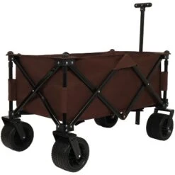 FURNIinspire Wheelbarrows And Lawn Carts Utility Park Garden Cart, Heavy Duty Garden Cart Folding Camping Cart, Brown, 37.8"*21.65"*34.33" 11 FURNIinspire Wheelbarrows And Lawn Carts Utility Park Garden Cart, Heavy Duty Garden Cart Folding Camping Cart, Brown, 37.8"*21.65"*34.33" -Outdoor Kitchen & Living GUEST a23a53c6 7161 4ff7 b70a 5ffd3e74bebd