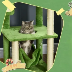 FURNIinspireCat Tree With Hammock, Indoor Cat Tower With Scratching Post, Platforms,Play Ball,19"*19"*56" -Outdoor Kitchen & Living GUEST a2de59be b47d 4cdb a84b ae4f018255f8