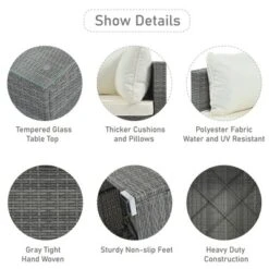 FURNIinspire Patio Seating Sets 8-Pieces Outdoor Wicker Patio Furniture Sets, Conversation Sofa Set, Single Sofa Combinable, Beige, 118“*118”*26“ 9 FURNIinspire Patio Seating Sets 8-Pieces Outdoor Wicker Patio Furniture Sets, Conversation Sofa Set, Single Sofa Combinable, Beige, 118“*118”*26“ -Outdoor Kitchen & Living GUEST a2f004d2 0ee9 4d8d b46c ebd7312e5b67