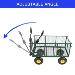 FURNIinspire Wheelbarrows And Lawn Carts Flower Cart Garden Flower Cart, Multi Function Wagon Cart With Handle, Green, 44“*20"*41" -Outdoor Kitchen & Living GUEST a301236d 4a11 4905 85d9 c6fb9a0af9d1