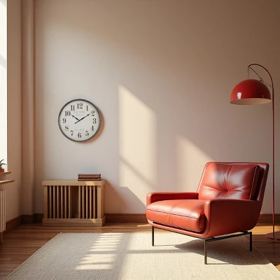 FURNIinspire Wall Clocks 30inch Modern Round Wall Clock Decorative Living Room Vintage Wall Decor, Large Oversize, Brown, 30"*30"*2.25" 6 FURNIinspire Wall Clocks 30inch Modern Round Wall Clock Decorative Living Room Vintage Wall Decor, Large Oversize, Brown, 30"*30"*2.25" - Image 4