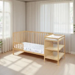 FURNIinspire Cribs Convertible Crib Baby Crib Baby Bed, Toddler Crib Changer Combo, 3 In 1 Crib Nursery Cribs For Bedroom, Brown, 71.5"*29.75"*35" -Outdoor Kitchen & Living GUEST a69a6b1d c2ce 4496 a9ed cb91f102f5f8