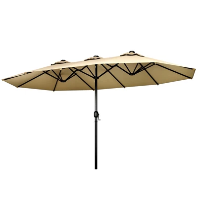 FURNIinspire Patio Umbrellas, Double Sided Twin Patio Umbrella Outdoor, Brown 7 FURNIinspire Patio Umbrellas, Double Sided Twin Patio Umbrella Outdoor, Brown - Image 5