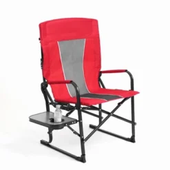 FURNIinspire Outdoor Portable Chairs Camping Chair Directors Chair, Oversized Portable Folding Chair With Side Table, Red, 27.56"*24.41"*43.31" -Outdoor Kitchen & Living GUEST ace9bf9e 088f 46c7 b3bb 69acb5d2f183