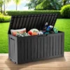 FURNIinspire Deck Boxes 75 Gallon Waterproof Resin Deck Box, Outdoor And Indoor Storage Container Storage Bin, All Weather Use, Black, 18“*46”*23“ -Outdoor Kitchen & Living GUEST ad0a0569 0654 41b8 bf86 e1e5e9098097