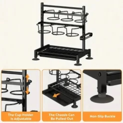 FURNIinspire Water Bottle Organizer With Handle Kitchen Storage For Stanley Cup Accessories Mug Organizer, Black, 16.19"*10.34"*2.93" -Outdoor Kitchen & Living GUEST ad2e4f23 aec9 40fd b6f6 c9cd28a9c4ad