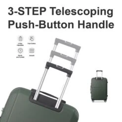 FURNIinspire Bag And Luggage Sets 3 Piece Rolling Luggage, Travel Hard Suitcase With Wheels, Stylish Suitcase Set, Green, 21.06"*11.81"*30.31" -Outdoor Kitchen & Living GUEST af758ed2 ced0 45b9 a61b 6dfa21074a0b