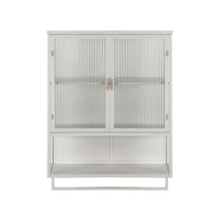 FURNIinspire Kitchen And Dining Cabinets Modern Wall Cabinet Closet Pantry Cabinets With Glass Door, Shelf, Towel Rack, White, 9.06"*23.62"*30.71" -Outdoor Kitchen & Living GUEST b4b56b72 b8e0 4fbd b31f 1015fb0173c4