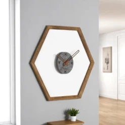 FURNIinspire Decorative Wall Clocks Indoor Silent Wooden Frame Living Room Wall Clock Timepiece For Bed Room, Home Decor, Brown, 30"*30"*2.25" -Outdoor Kitchen & Living GUEST b5e15169 b2e6 4293 a8d2 22cadd61d558