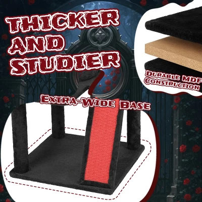 FURNIinspire Pet Tower Halloween Cat Tree Cute Cat Tower With Condo, Scratching Post, Indoor Pet Furniture Kitten Gift, Black, 25.35"*21.45"*40.95" 5 FURNIinspire Pet Tower Halloween Cat Tree Cute Cat Tower With Condo, Scratching Post, Indoor Pet Furniture Kitten Gift, Black, 25.35"*21.45"*40.95" - Image 3