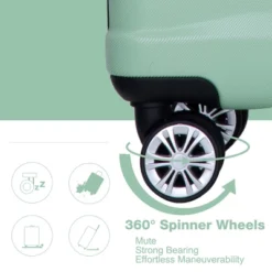 FURNIinspire Bag And Luggage Sets 5 Piece Expandable Hard Shell Suitcase Set Stylish Rolling Travel Luggage For Family, Green, 20.28"*11.42"*30.31" -Outdoor Kitchen & Living GUEST b901d2e9 1c0b 497e 8991 be2ba827812e