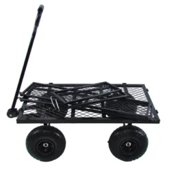 FURNIinspire Wheelbarrows And Lawn Carts Outdoor Steel Frame Wagon Cart Garden Cart, Ideal For Firewood And Yard Debris, Black, 40“*19"*40" -Outdoor Kitchen & Living GUEST b954f288 798a 4aaf b57f 386bd94374cd
