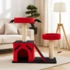 FURNIinspire Pet Tower Gothic Cat Tree Tower Halloween Pet Furniture Cute Cat Toys House With Condo, Scratching Posts, Red, 25.6"*17.7"*27.5" -Outdoor Kitchen & Living GUEST b9d631d0 7d01 4981 95a0 e55851c25b51