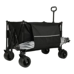 FURNIinspire Outdoor Serving Carts Collapsible Foldable Extended Wagon 480lbs Capacity Heavy Duty Folding Utility Cart, Black, 37.4"*23.03"*38.98" -Outdoor Kitchen & Living GUEST bb22b6a6 4db8 4f22 b8eb b9fadcb2c4e4