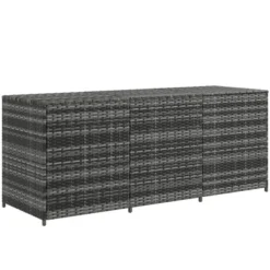 FURNIinspire Utility Storage Cabinet 175 Gallon Outdoor Storage Box With Inner Liner PE Rattan Wicker Deck Box, Grey, 29.90"*13.80"*24.80" -Outdoor Kitchen & Living GUEST bc9eb963 73f0 47eb 98af 857f7f181d7b