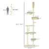 FURNIinspire Floor To Ceiling Cat Tree Adjustable Height, Cat Climbing Tower With Carpeted Platforms, Toy Balls, Beige, 21.25"*13.5"*98.5" -Outdoor Kitchen & Living GUEST bcf32702 a334 4293 a2bc c5ac44063e46